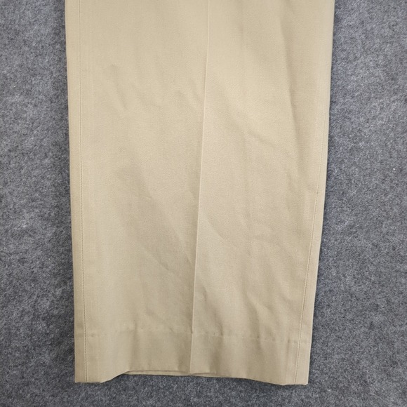 L.L. Bean Mens Khaki Double Pleated Chino Pants 100% Cotton Tan Size 37 - Picture 3 of 15